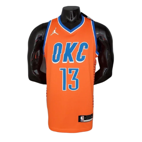 CAMISA BASQUETE NBA REGATA OKLAHOMA CITY THUNDER MASCULINA - LARANJA
