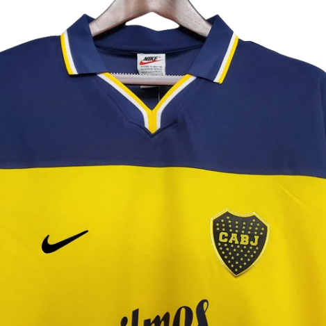 CAMISA BOCA JUNIORS RETRÔ 1999 AZUL E AMARELA