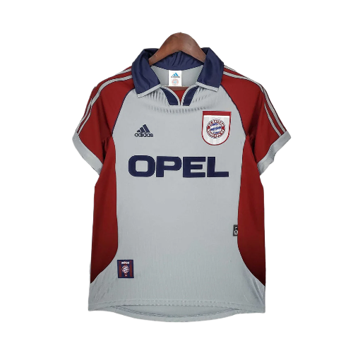 CAMISA BAYERN DE MUNIQUE RETRÔ 1998/1999 VERMELHA E CINZA