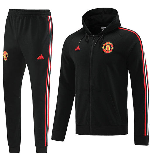 CONJUNTO TREINO MANCHESTER UNITED MOLETOM+CALÇA - PRETO 2022/23
