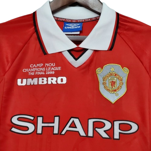 CAMISA MANGA LONGA MANCHESTER UNITED RETRO I 1999/2000 - VERMELHO