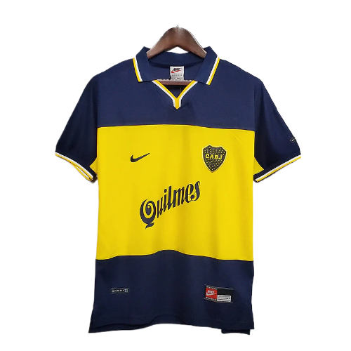 CAMISA BOCA JUNIORS RETRÔ 1999 AZUL E AMARELA