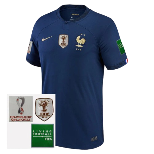 CAMISA SELEÇÃO FRANÇA I 2022 NIKE [PATCH CAMPEÃO DO MUNDO] - AZUL