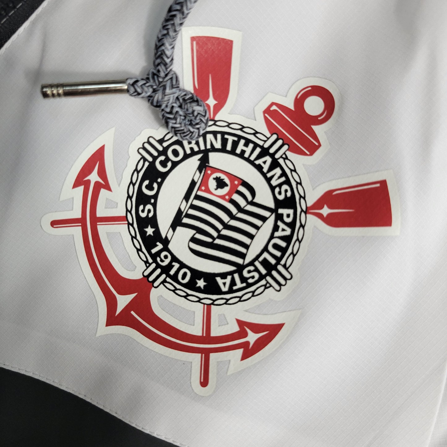 JAQUETA CORTA VENTO CORINTHIANS PRETO/BRANCO