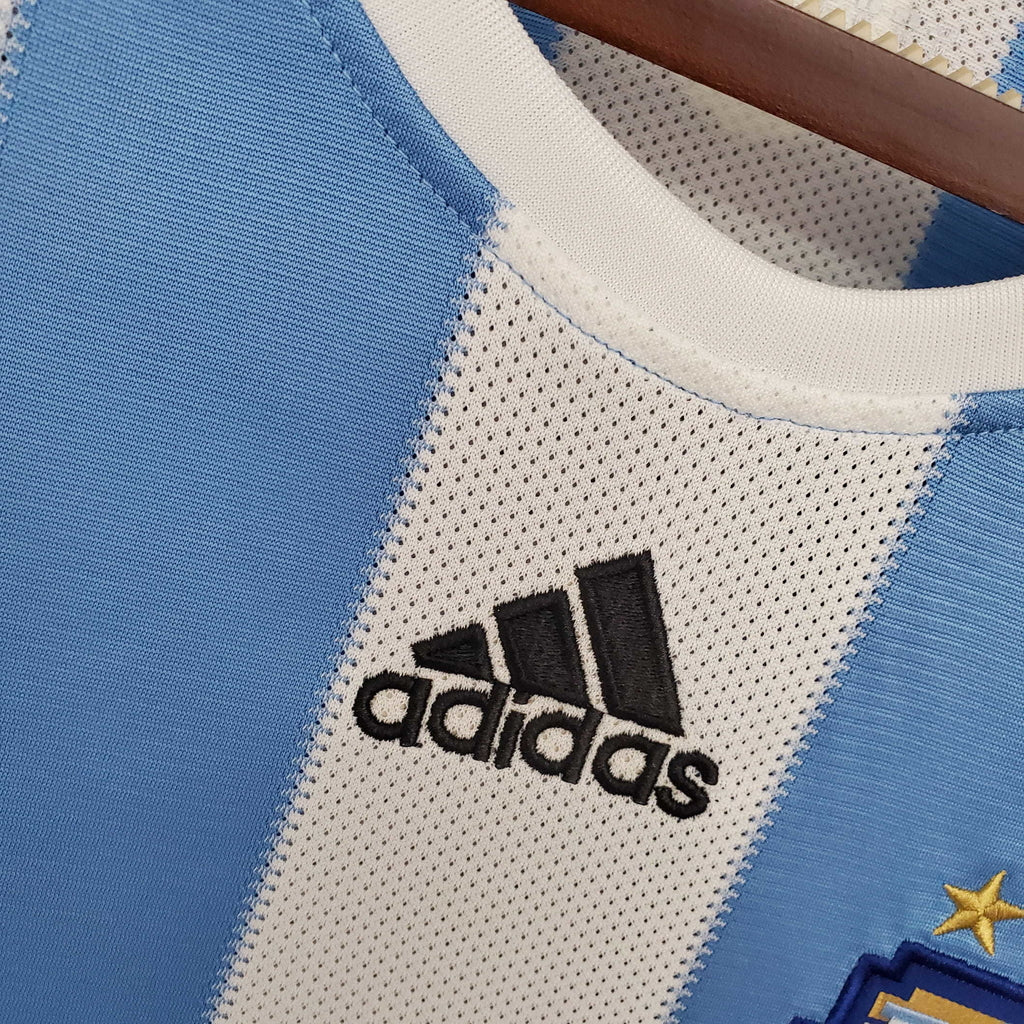 CAMISA ARGENTINA RETRÔ 2010 AZUL E BRANCA