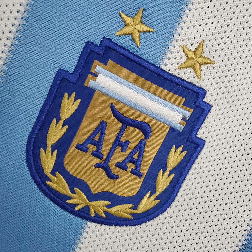 CAMISA ARGENTINA RETRÔ 2010 AZUL E BRANCA