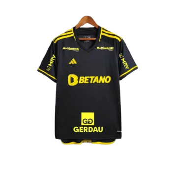 CAMISA ATLETICO MINEIRO III PRETO/AMARELO COM PATROCINIOS - 23/24