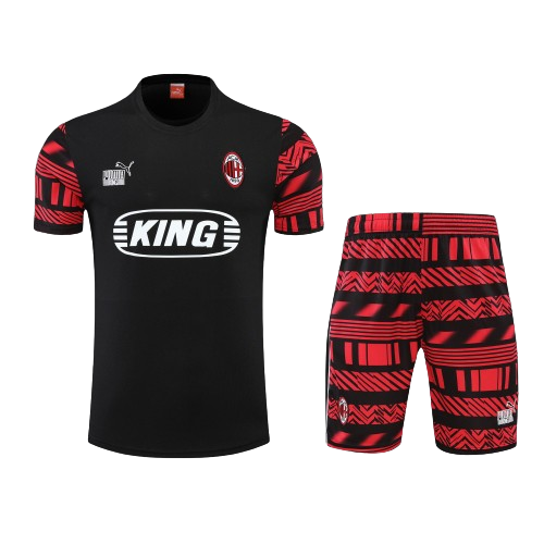 CONJUNTO TREINO MILAN CAMISA+SHORT - PRETO 2022/23