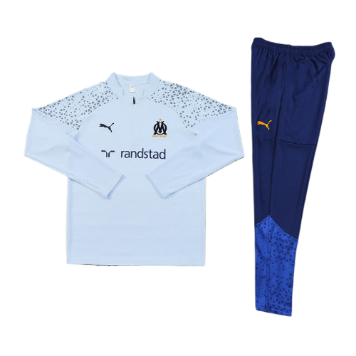 CONJUNTO TREINO MARSELHA JAQUETA+CALÇA - AZUL CLARO 2023/24