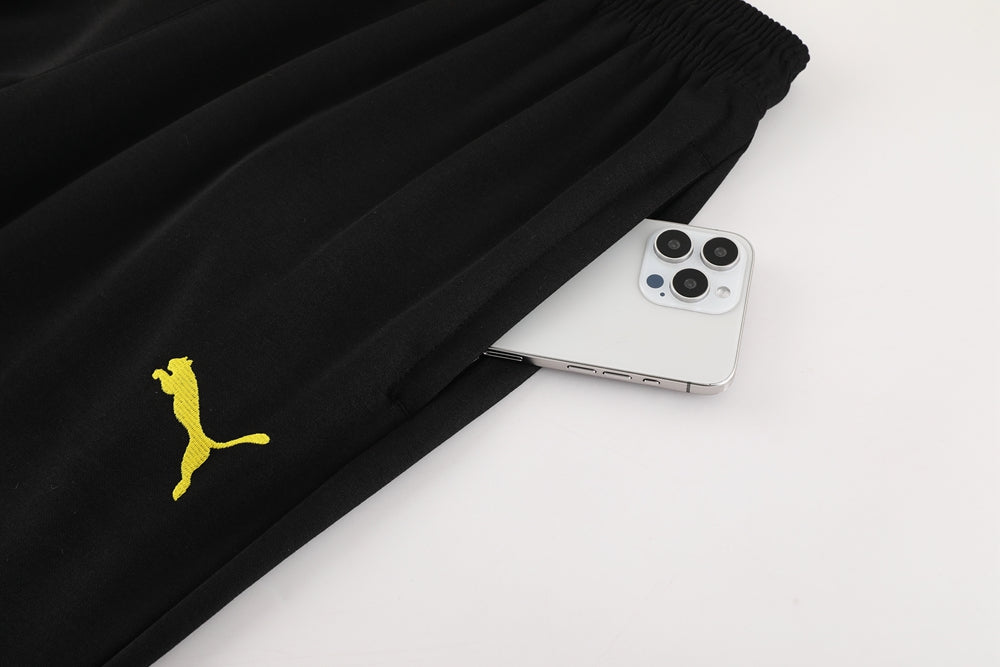 CONJUNTO TREINO BORUSSIA DORTMUND JAQUETA COM CAPUZ+CALÇA - PRETO 2023/24