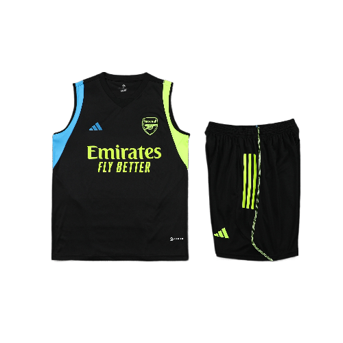 CONJUNTO TREINO ARSENAL REGATA+SHORT - PRETO 2023/24
