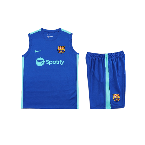 CONJUNTO TREINO BARCELONA REGATA+SHORT - AZUL 2023/24