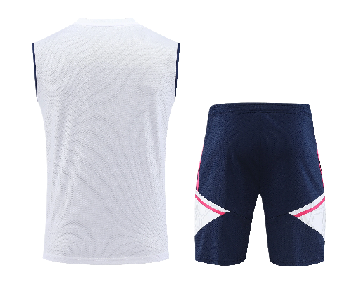 CONJUNTO TREINO ARSENAL REGATA+SHORT - BRANCO/ROSA 2023/24