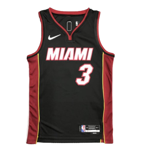 REGATA NBA MIAMI HEAT ICON EDIÇÃO 75 ANOS DWAYNE WADE PRETA