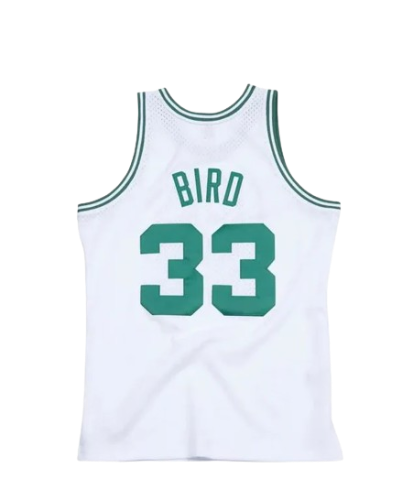 REGATA NBA BOSTON CELTICS RETRÔ MITCHELL & NESS 85/86 LARRY BIRD BRANCA