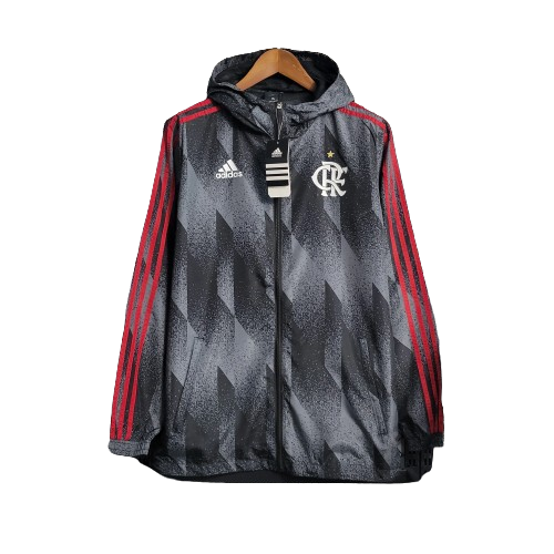 JAQUETA CORTA VENTO FLAMENGO PRETO E DEGRADE