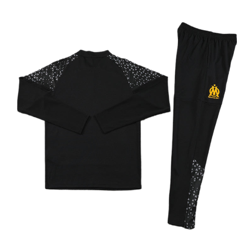CONJUNTO TREINO MARSELHA JAQUETA+CALÇA - PRETO/AMARELO 2023/24