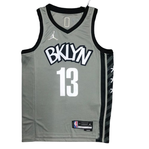 REGATA NBA BROOKLYN NETS EDIÇÃO 75 ANOS 21/22 JAMES HARDEN CINZA