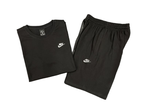 KIT CAMISA E SHORT NIKE FLEECE PRETO