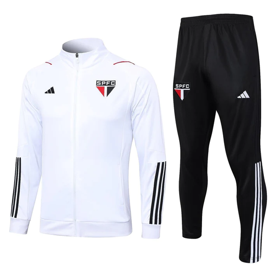 CONJUNTO TREINO SÃO PAULO JAQUETA+CALÇA - BRANCO 2023/24