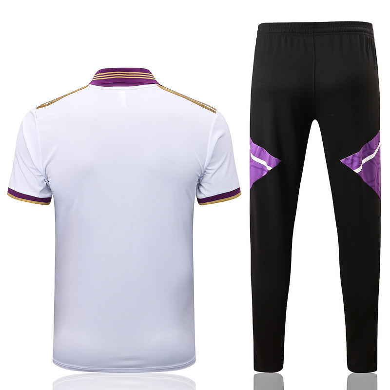 CONJUNTO TREINO REAL MADRID PÓLO+CALÇA - BRANCO 2022/23