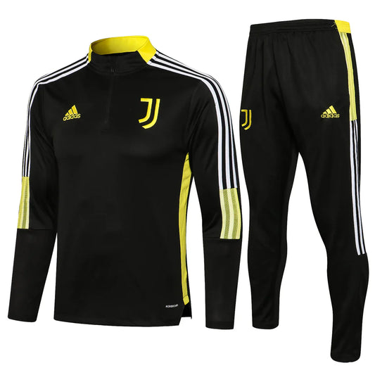 CONJUNTO TREINO JUVENTUS JAQUETA+CALÇA - PRETO/AMARELO 2021/22