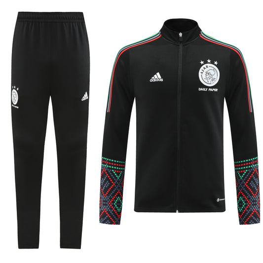 CONJUNTO TREINO AJAX JAQUETA + CALÇA PRETO 2022/23