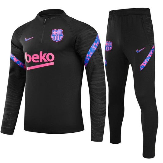 CONJUNTO TREINO BARCELONA JAQUETA+CALÇA - PRETO 2022/23