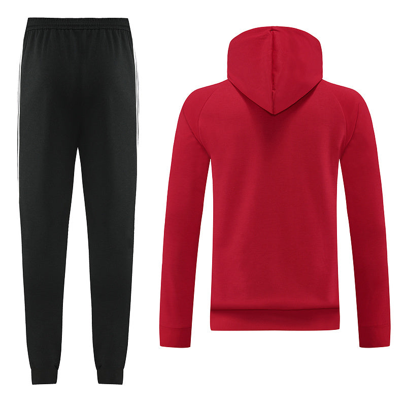 CONJUNTO TREINO COM CAPUZ MANCHESTER UNITED JAQUETA+CALÇA - VERMELHO 2022/23