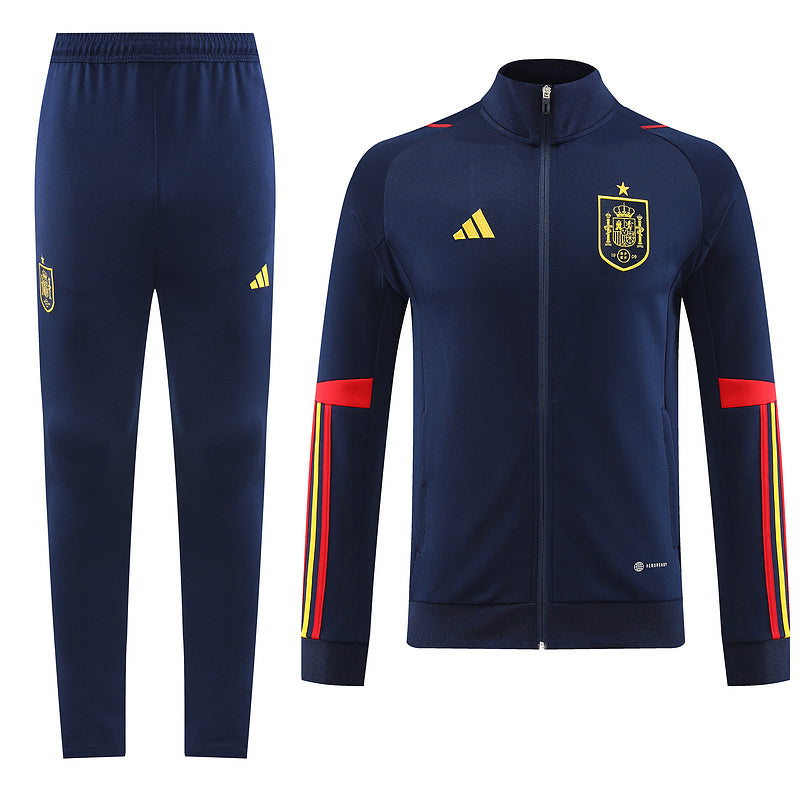 CONJUNTO TREINO ESPANHA JAQUETA+CALÇA - AZUL ESCURO 2022/23