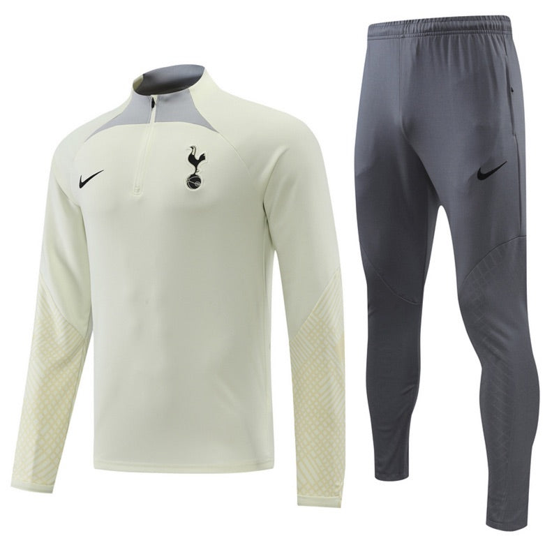 CONJUNTO TREINO TOTTENHAM JAQUETA+CALÇA - BEGE 2022/23