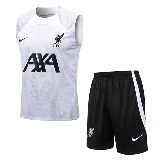 CONJUNTO TREINO LIVERPOOL REGATA+SHORT - BRANCO 2022/23