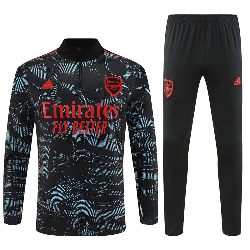 CONJUNTO TREINO ARSENAL JAQUETA+CALÇA - CINZA MILITAR 2022/23