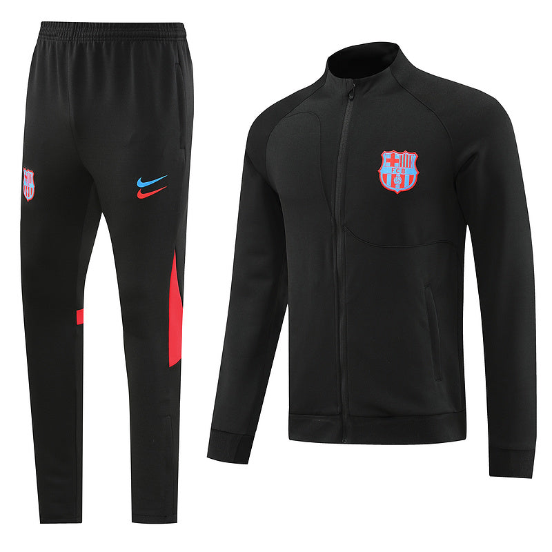 CONJUNTO TREINO BARCELONA JAQUETA+CALÇA - PRETO 2022/23