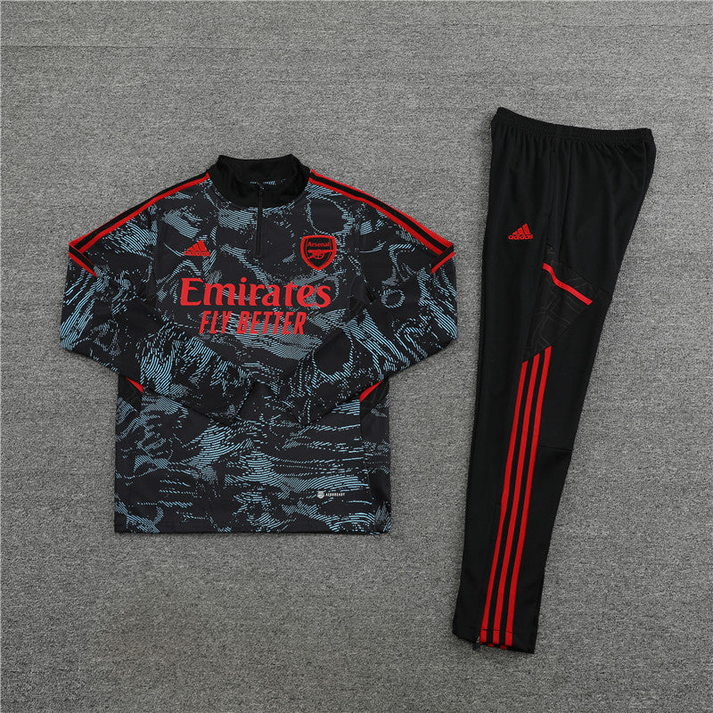 CONJUNTO TREINO ARSENAL JAQUETA+CALÇA - CINZA MILITAR 2022/23