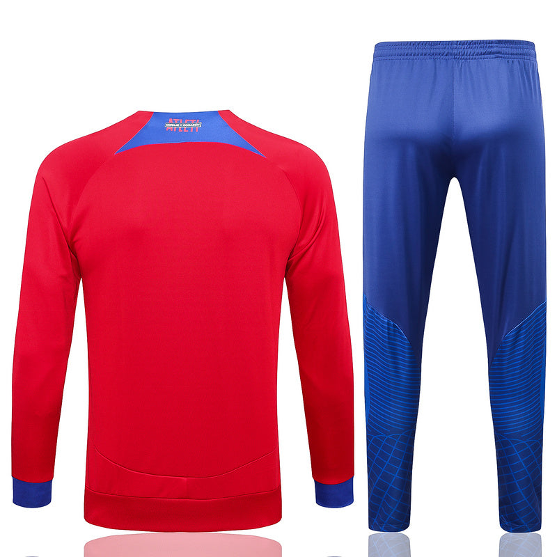CONJUNTO TREINO ALETICO MADRID JAQUETA+CALÇA - VERMELHO  2023/24