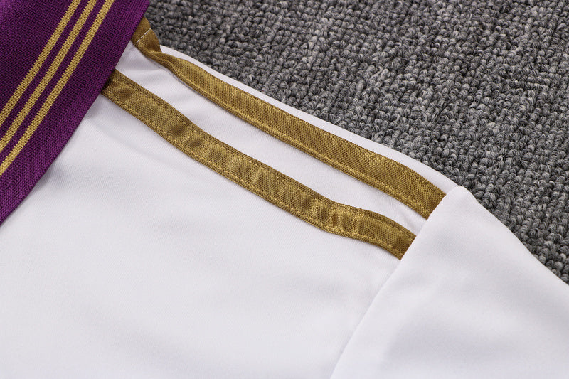 CONJUNTO TREINO REAL MADRID PÓLO+CALÇA - BRANCO 2022/23