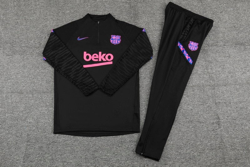 CONJUNTO TREINO BARCELONA JAQUETA+CALÇA - PRETO 2022/23