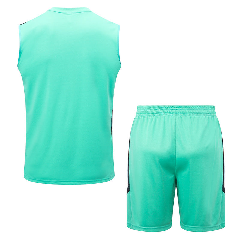 CONJUNTO TREINO REAL MADRID REGATA+SHORT - VERDE CLARO 2022/23