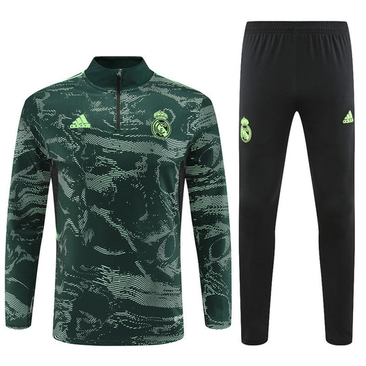 CONJUNTO TREINO REAL MADRID JAQUETA+CALÇA - VERDE MILITAR 2022/23