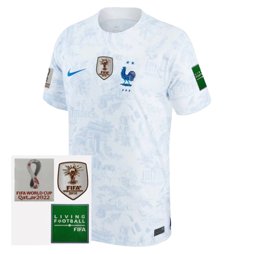 CAMISA SELEÇÃO FRANÇA II 2022 NIKE [PATCH CAMPEÃO DO MUNDO] - BRANCO