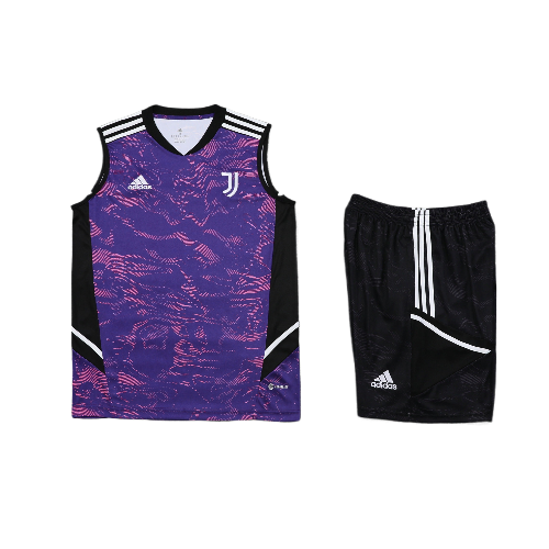 CONJUNTO TREINO JUVENTUS REGATA+SHORT - ROXO 2021/22