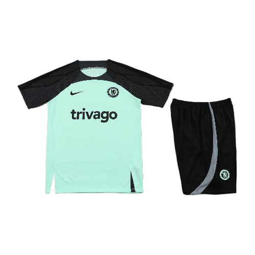 CONJUNTO TREINO CHELSEA CAMISA+SHORT - AZUL CLARO 2023/24