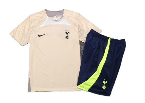 CONJUNTO TREINO TOTTENHAM CAMISA+SHORT - BEGE 2022/23