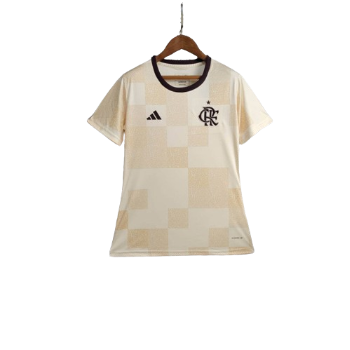 CAMISA FEMININA FLAMENGO PRÉ JOGO BEGE - 2024/25