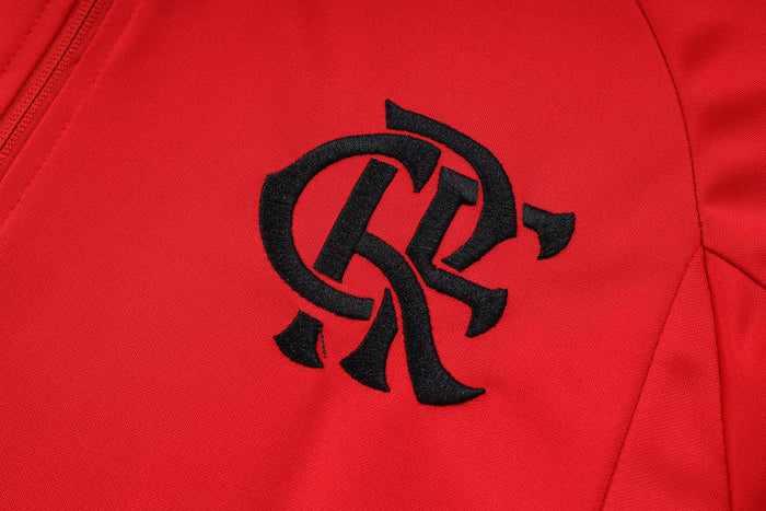 CONJUNTO TREINO FLAMENGO COM ZIP JAQUETA+CALÇA - VERMELHO 2023/24