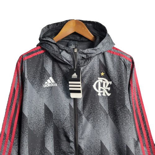 JAQUETA CORTA VENTO FLAMENGO PRETO E DEGRADE