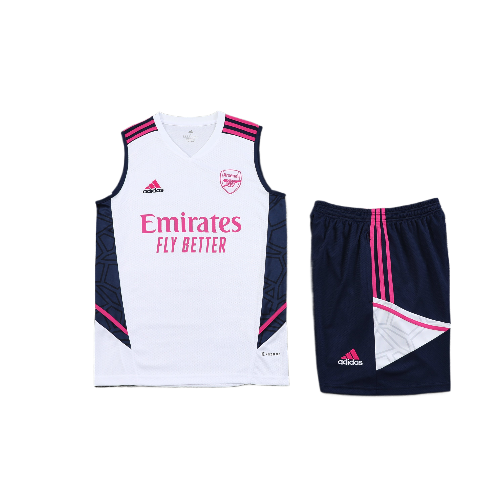 CONJUNTO TREINO ARSENAL REGATA+SHORT - BRANCO/ROSA 2023/24
