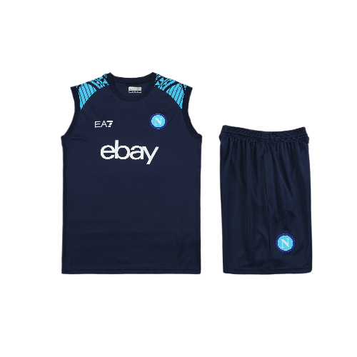CONJUNTO TREINO NAPOLI REGATA+SHORT - AZUL 2023/24