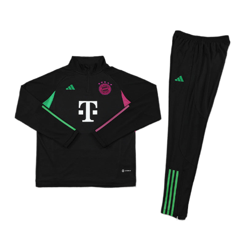 CONJUNTO TREINO BAYERN DE MUNIQUE JAQUETA+CALÇA PRETO 23/24